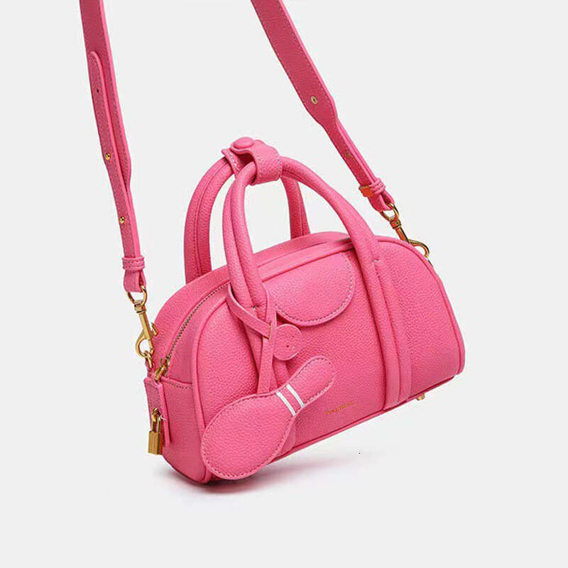 Brand Design Bowg Genuine Leather Boston Bag Fashion Commuting Crossbody Bags Solid Color Women Handbag