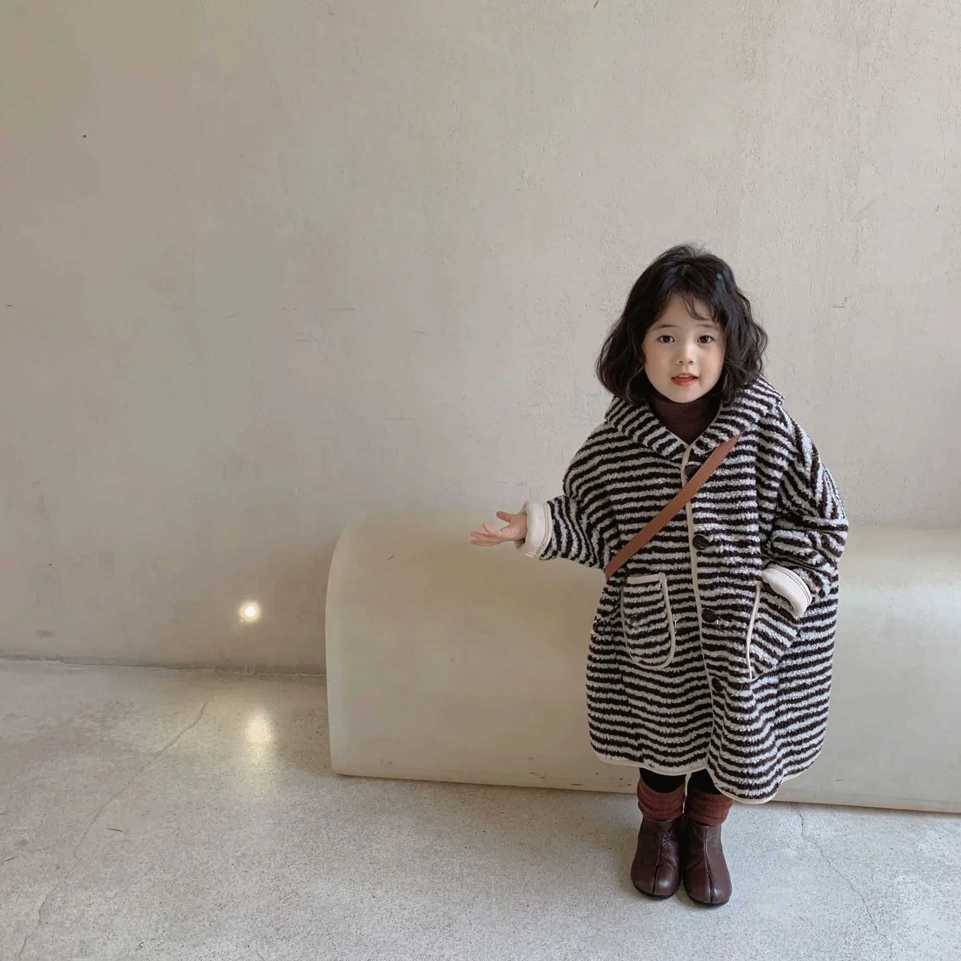 Womens Thick Loose Coat Autumn Winter Mid length Hoodie Korean Coat Childrens Clothing M241018