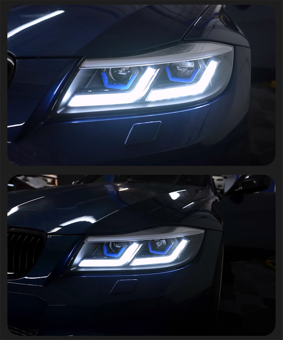 For BMW E90 Headlights 2005-2012 320i 318i 323i 3 Series LED Headlight Hid Bi Xenon Beam Signal Lamp