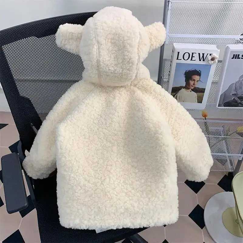 Childrens wool thick warm jacket childrens hooded jacket girls jacket 1-7Y baby girls jacket winter jacket M241018