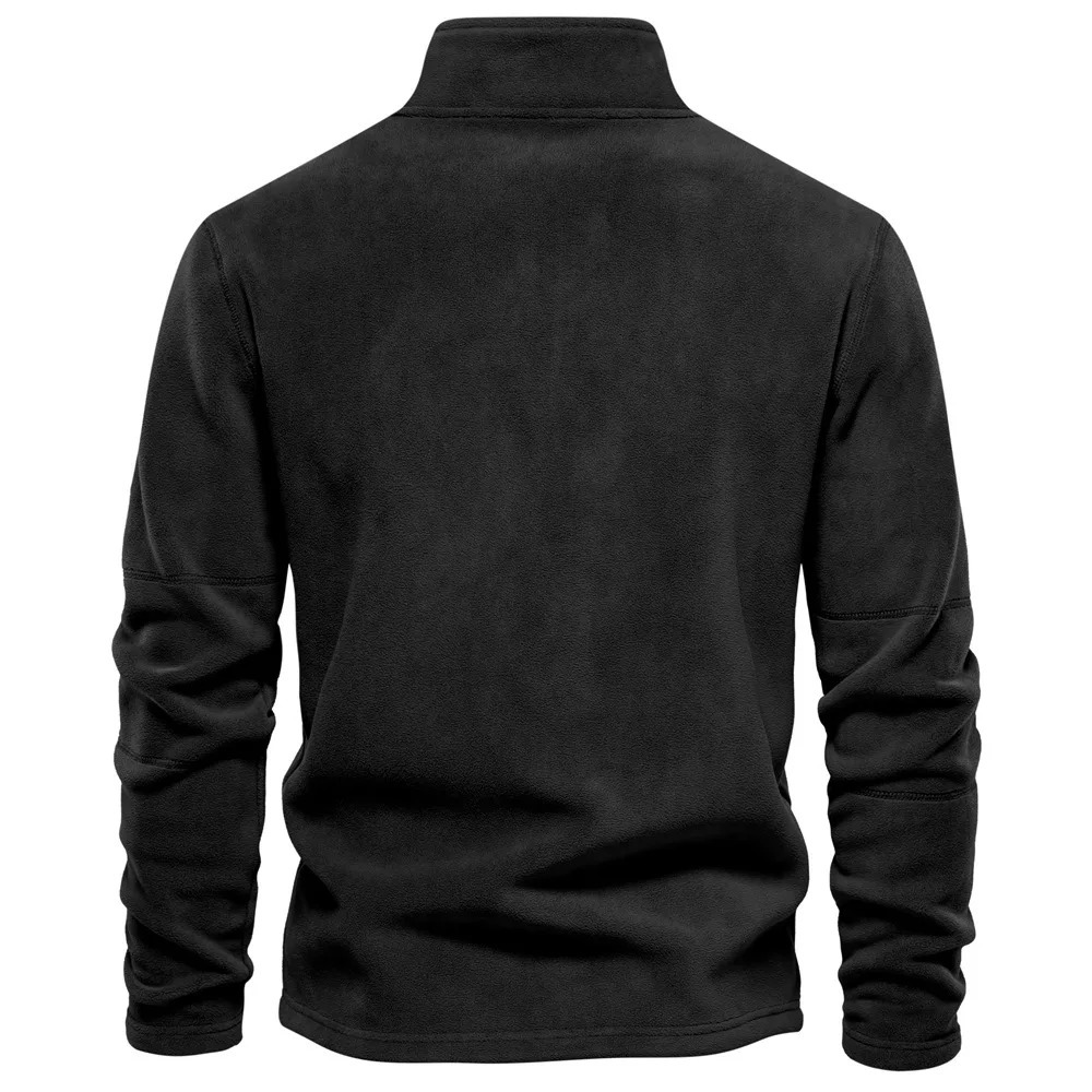 Mens autumn and winter Quality Thicken Warm Fleece Jacket for Men Zipper Neck Pullover Sweatshirt Soft Shell 241018