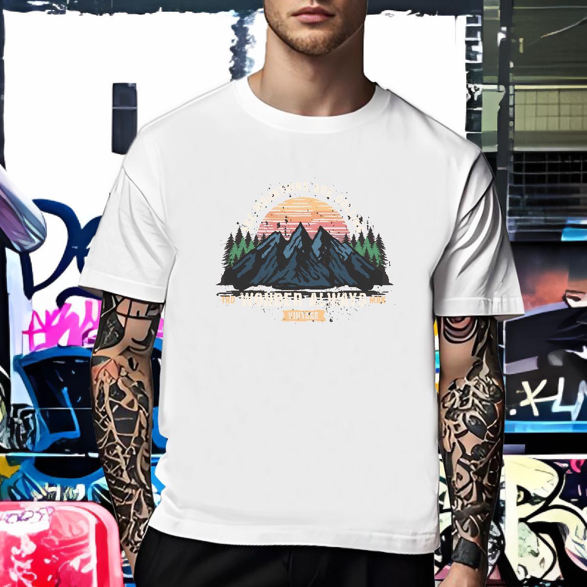 Popular T shirt 230g 100% Cotton mountains Sport Skull Breathable Soft Tshirt for Man Woman Fashion Casual Tshirts