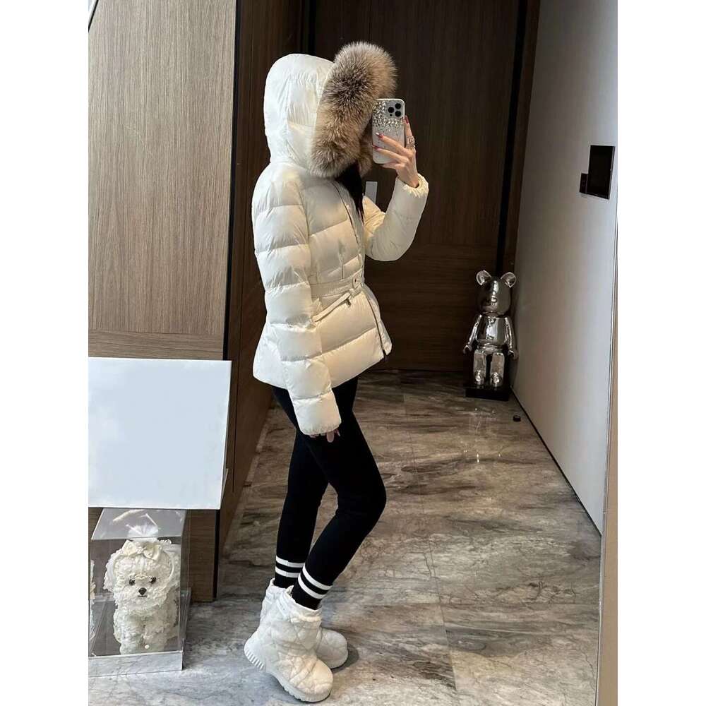 Winter Women's Down Jackets 90% White Goose Down+10% Feathers 100% Natural Fox Fur Warm Fluffy Leisure Versatile Coat