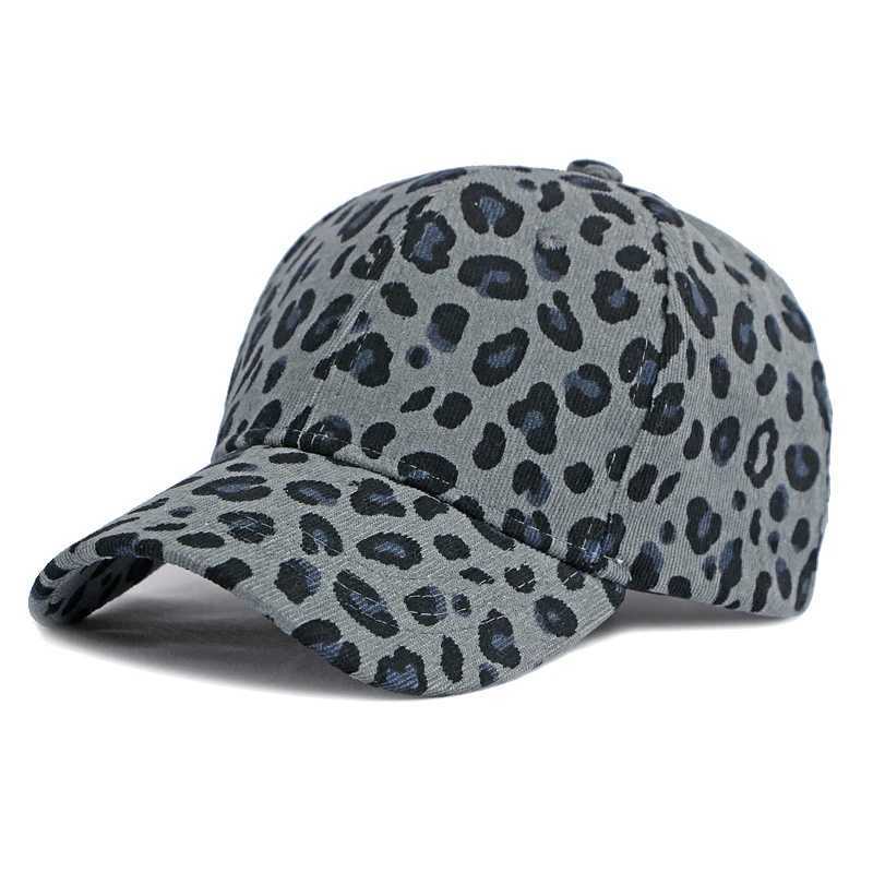Leopard print hat for women autumn and winter corduroy baseball cap warm and sun protection sun hat duckbill cap hardtop forX241018
