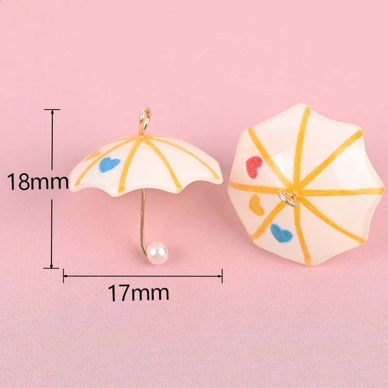 6pcs Simulation Umbrella Resin Earring Charms Diy Doll House Decor Funny Keychains Necklace Pendants Handmade Jewelry Accessory 241010