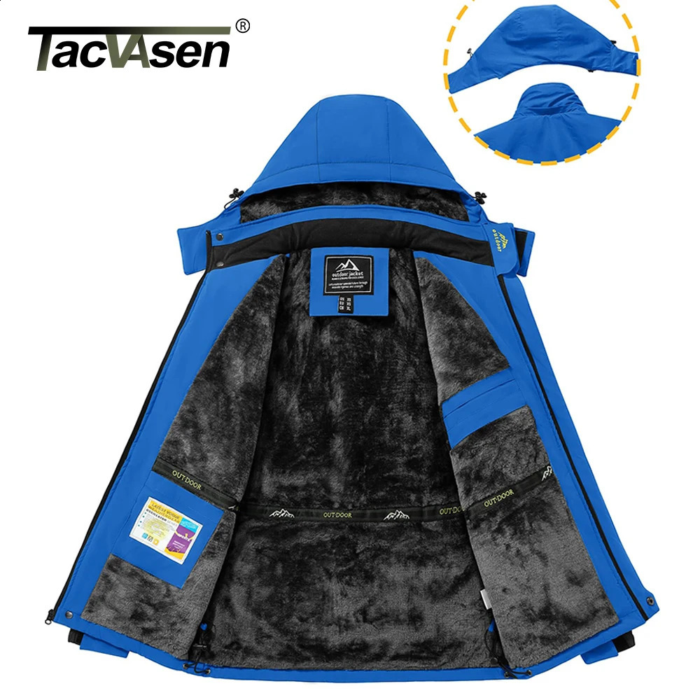 Tucker Watson Mens Waterproof Ski Jacket with Wool Lining Warm Park Winter Snowman Outdoor Hoodie Rain Shell Windproof Machine 241007