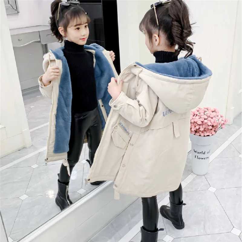 Womens baby coat outerwear cool thick winter with velvet warm cotton wool high-quality childrens clothing M241018