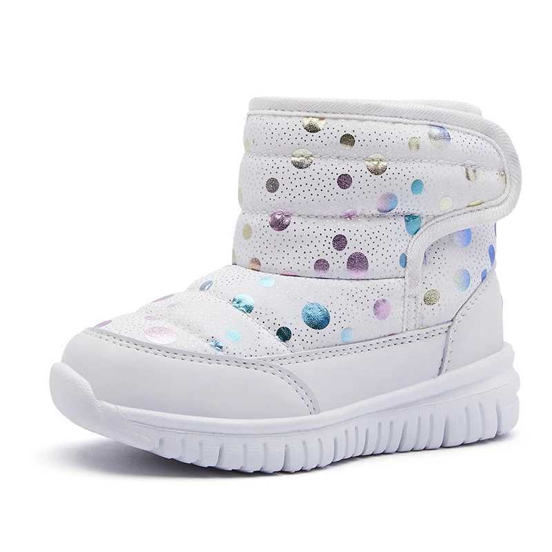 Boots Kids Snow Boots for Boys Girls Cute Dots Warm Thick Fur Children Winter Boots Anti-skid Soft Light-weight 2024 New Fashion Boots H241018