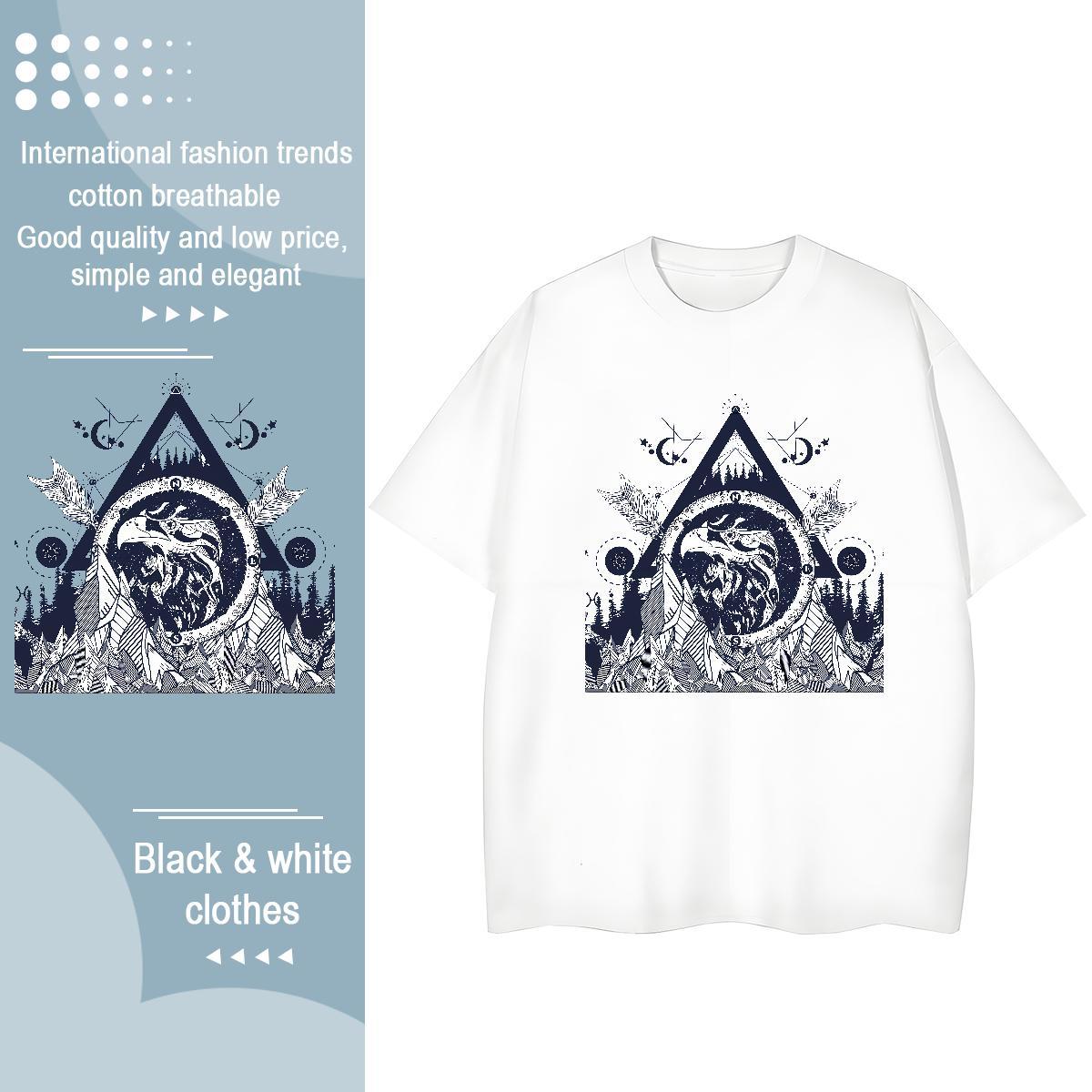 Fashion T-Shirts 230g Cotton Crew Neck Outdoor eye of the devil Lady T shirt Designer Nice Floral Print Tops Shirt