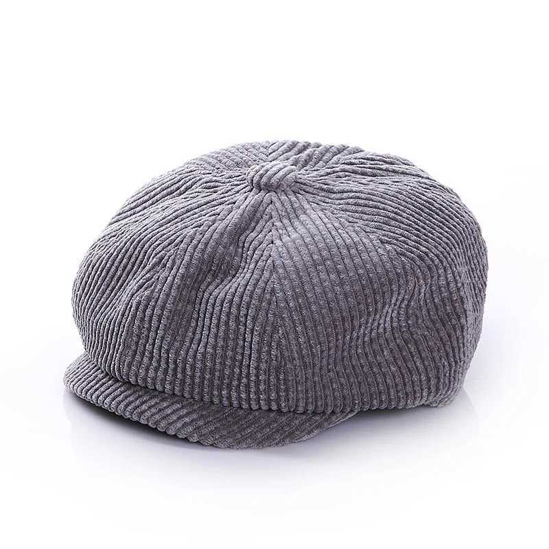 Autumn Winter Childrens Hat Corduroy Boy Beret Vintage Newsboy Hats Baby Cap Solid Color Toddler Kids Accessories 1-7 Years Old LX241018