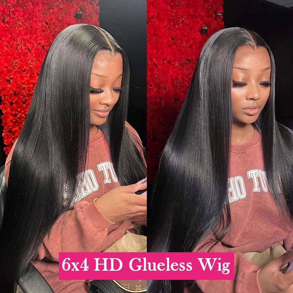 Ready to Wear Go Glueless Wig Straight 13x6 HD Lace Frontal Wig Human Hair Bob Wig 6x4 Transparent HD Lace Front Closure Wig