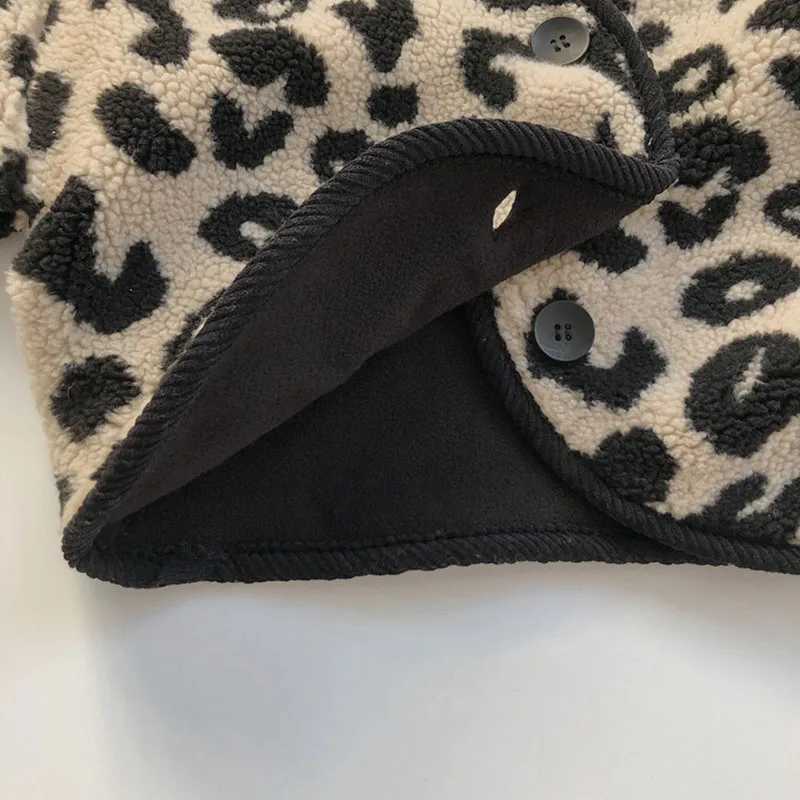 1-7T Preschool Children Baby Boys and Girls Winter Clothing Leopard print Jacket Fashion Wool Warm Coat Cute Baby Clothing M241018