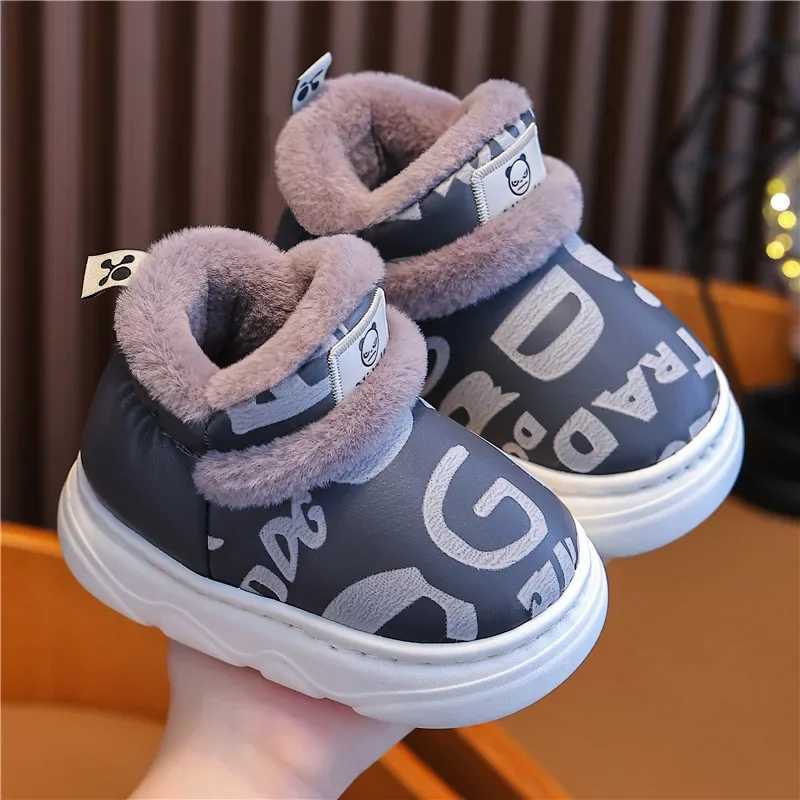 Boots Childrens snow boots with winter warmth and velvet lining boys family shoes girls anti slip shoes braces childrens cotton shoes H241018