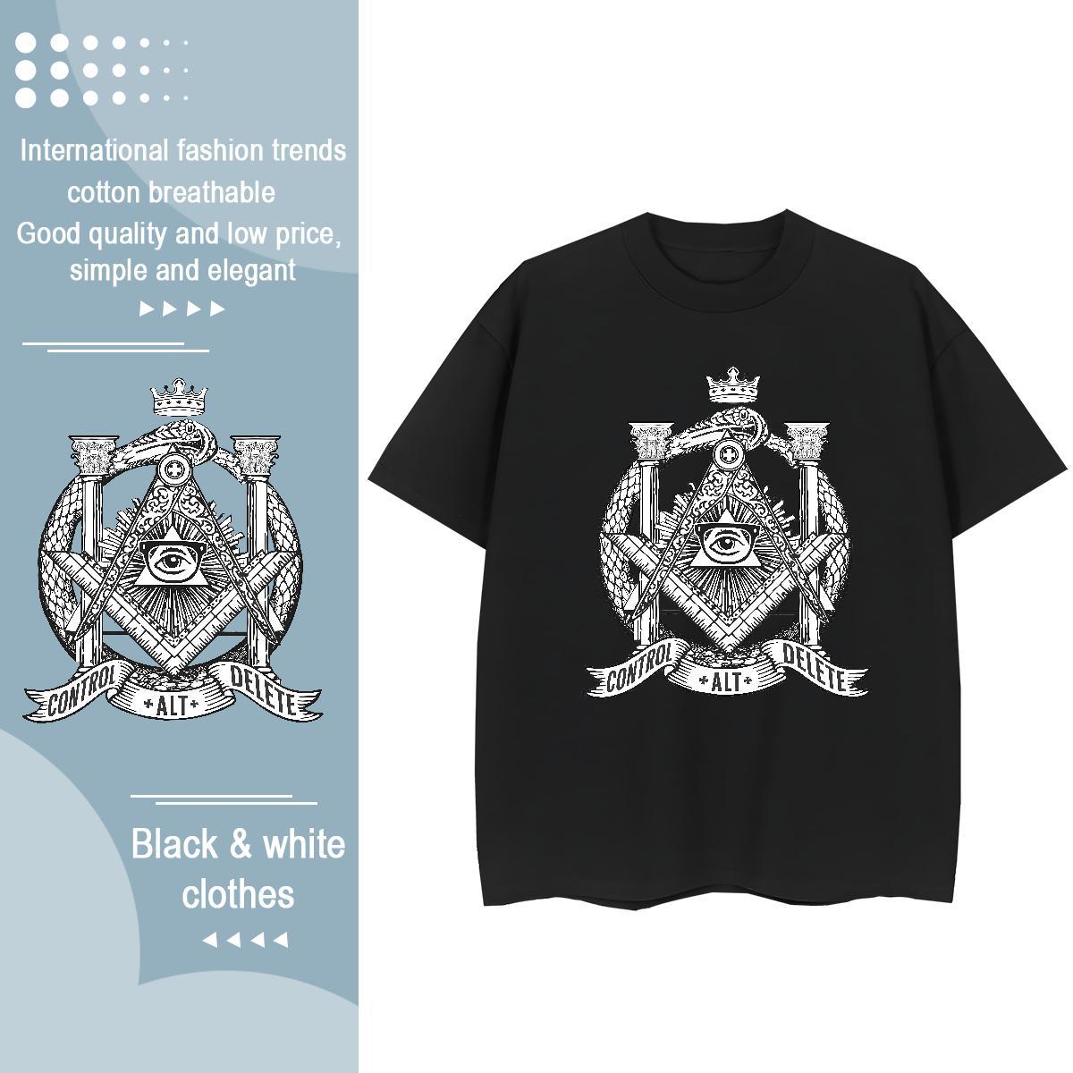 Fashion Casual Woman T Shirts 230g 100% Cotton O Neck Short Sleeves Casual Sport eye of the devil Couples T Shirts Popular Black Oversized Tops