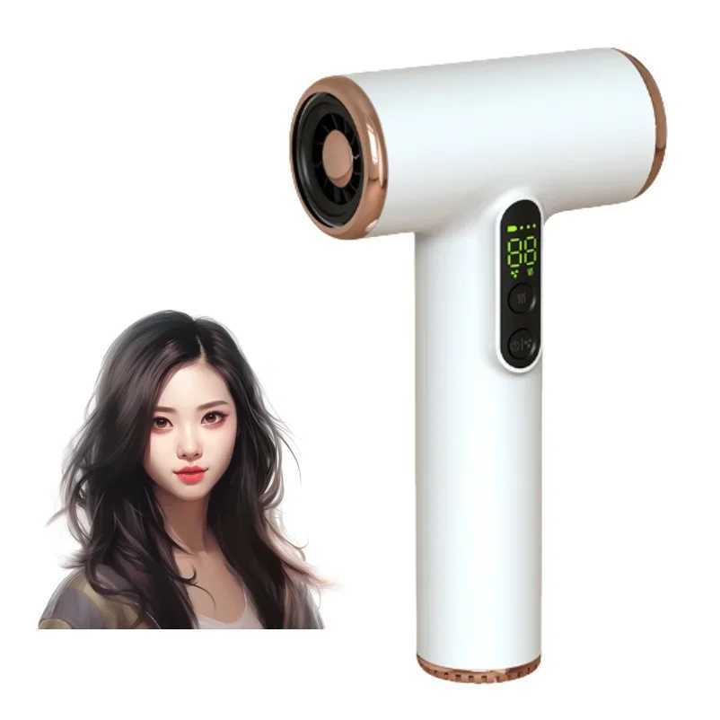 Wireless hair dryer USB cordless portable travel charging strong wind low noise 3-speed hair dryer with LCD W241018