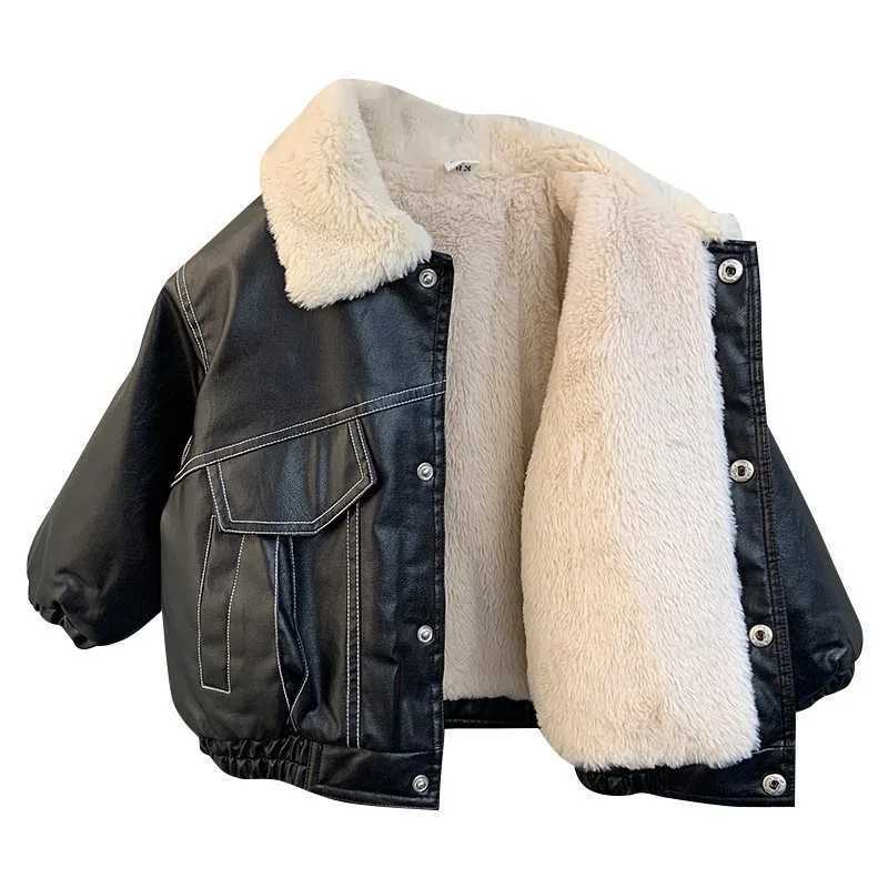 Boys outerwear jacket windproof jacket PU winter autumn cotton sports youth Christmas gift childrens clothing M241018