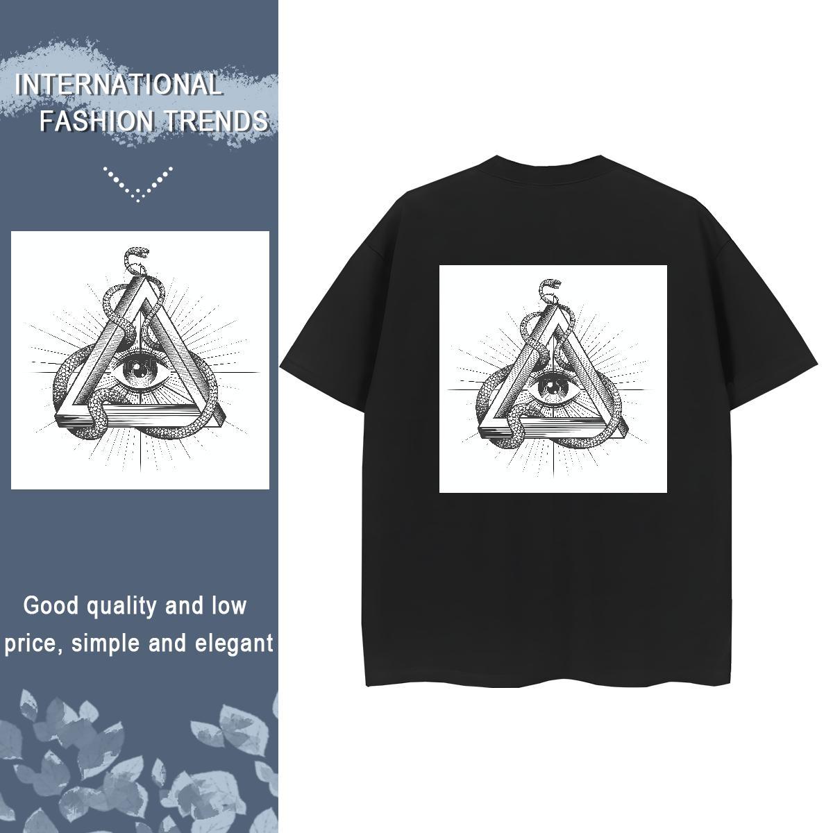 Custom T shirt 100% Cotton 230g Breathable Short Sleeve Home Outdoor eye of the devil Couples T Shirts Free Shipping Custom Cartoon Tops Shirt