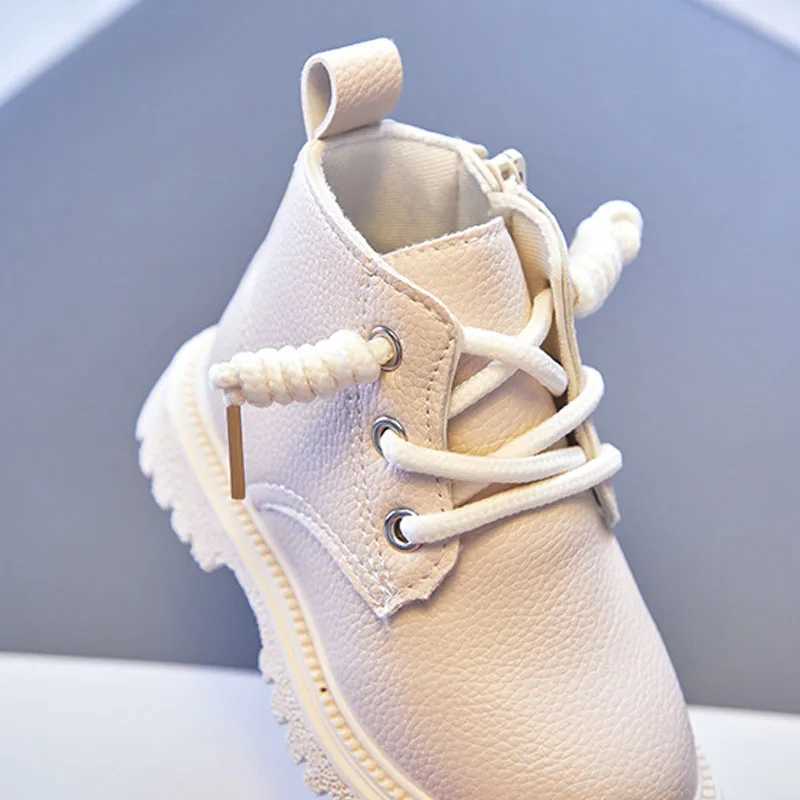 Boots Childrens Spring and Autumn Short Boots Boys Fashion Solid British Boots Girls Fashion Warm Short Boots H241018