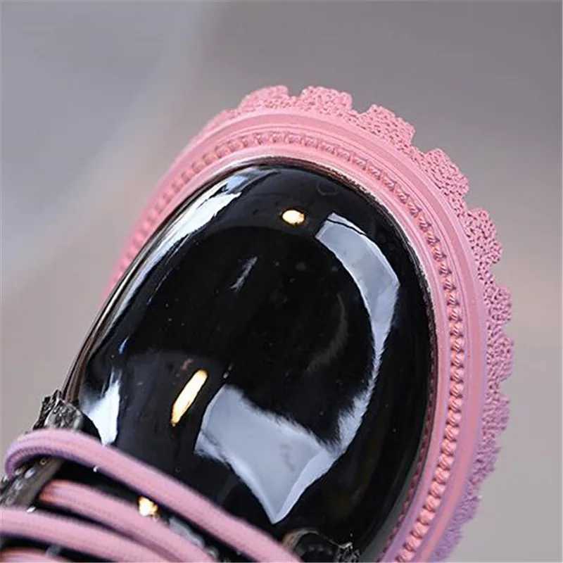 Boots Childrens Designer Boots Leather Childrens Short Ankle Boots Fashion Lace Girls Casual Shoes H241018