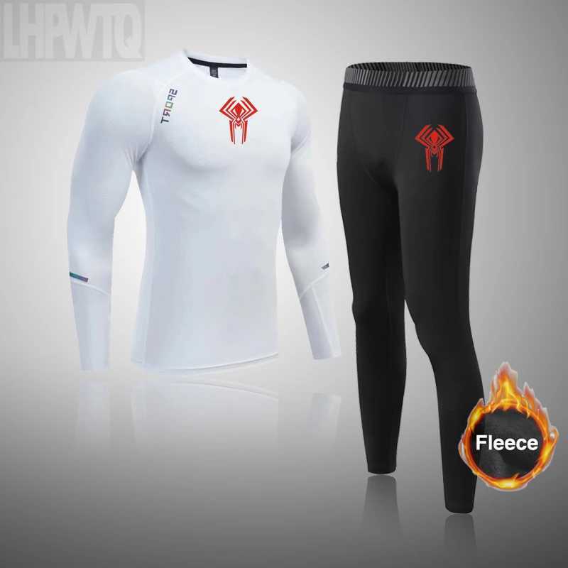 Men's Thermal Underwear Winter Flce Lined Ultra Soft Thermal Underwear Mens Fitness Compression Thermal Underwear Top Bottom Long Johns Set for M