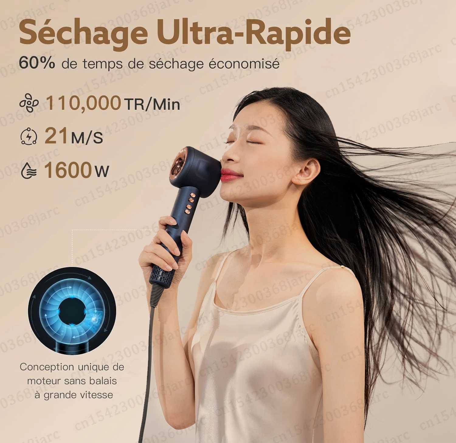 Professional super hair dryer negative ion fast drying non-woven fabric hair dryer salon household appliances constant temperature hair care W241125