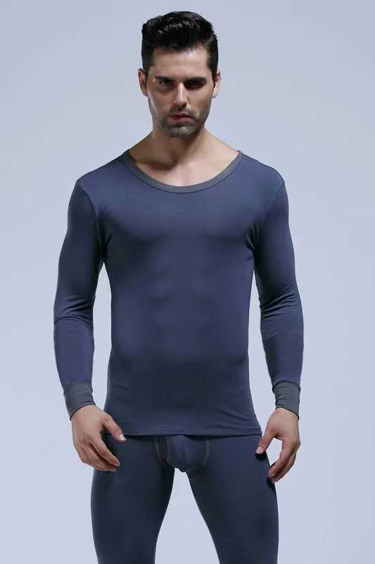 Men's Thermal Underwear Wangjiang WJ mens thermal underwear set thin skin friendly suitable for modular autumn clothing and autumn pants set 2006