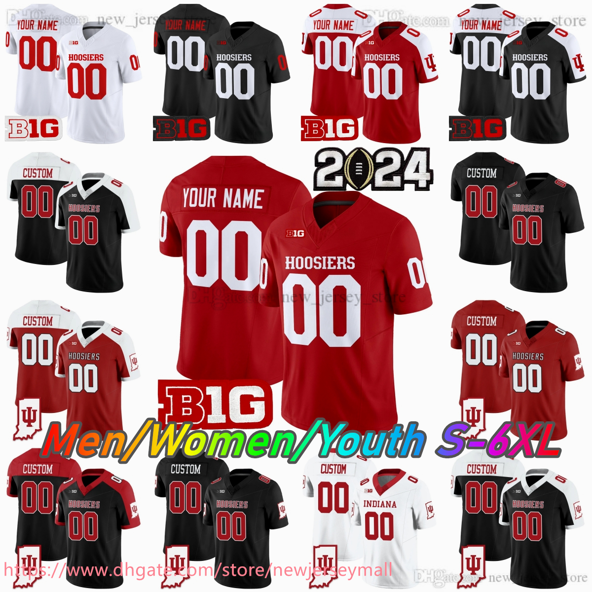 Custon New Indiana Hoosiers New Football Jersey 9 Kurtis Rourke Elijah Sarratt Aiden Fisher Jackson Mendoza Lawton Jerseys