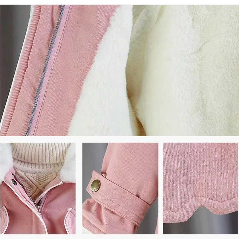 Winter Girls Jacket Fashion Collar Childrens Jacket Windproof and Warm Preschool Clothing Birthday Gift M241018