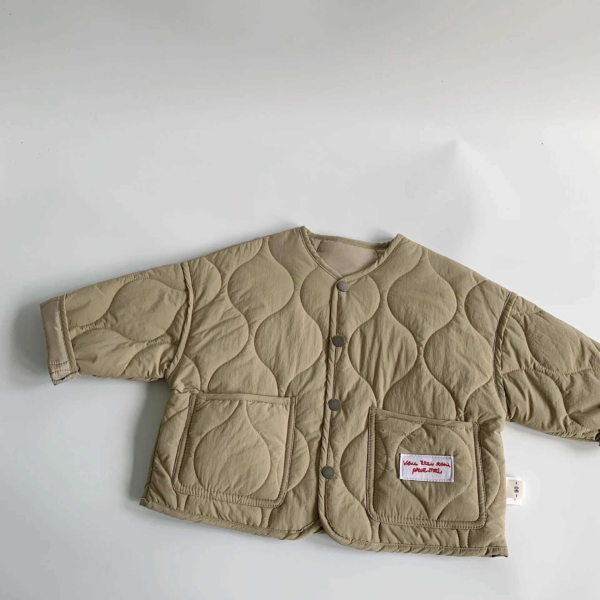 Childrens clothing childrens casual jacket winter boys and girls pockets standard cotton pads new clip on cotton fully matched jacket trendy M241018