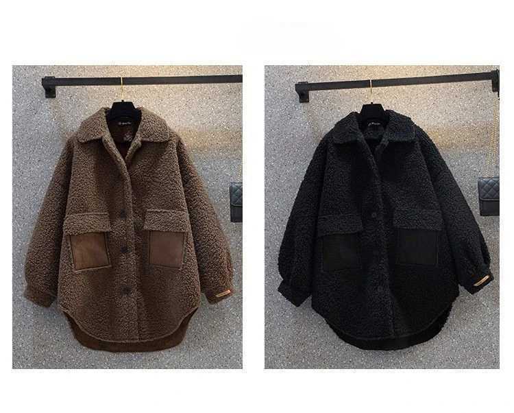 Winter Clothes Women Jackets for Women Lambwool Coat Korean Fashion New in Loose OverSize Thick Parkas Long Sleeve Top CoatsX2410