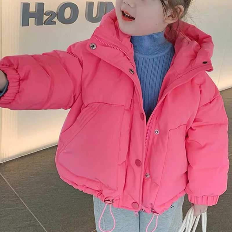 Childrens thick padded jacket winter baby boys and girls cotton pad Parka Cats thick padded warm long jacket childrens jacket M241018