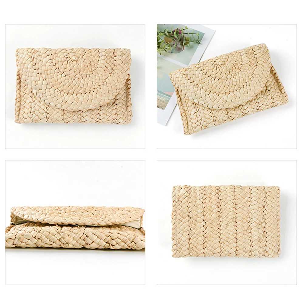 Summer beach vacation bag for women hand woven Rattan Str womens handbag new fashion luxury bag womens wallet Z241018