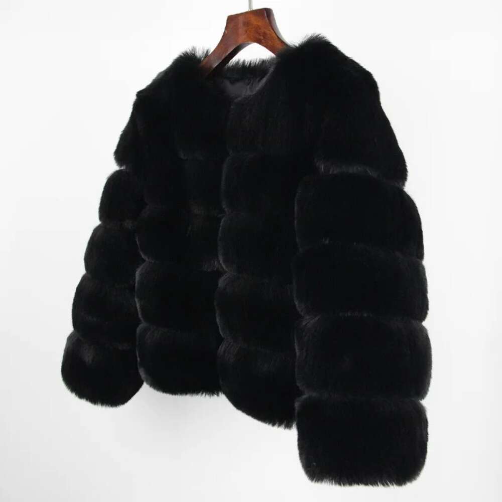 2024 Faux Coat New Brand Winter Jacket Women Elegant Thick Warm Outerwear Streetwear Fake Fox Rabbit Fur Fashion