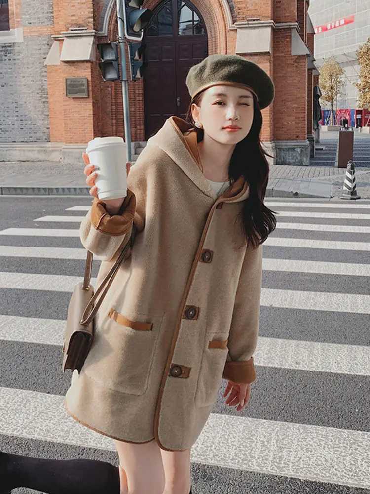 Australian Sheepfold Fleece Lazy Wind Jacket WomenS New Style 2024 Winter Grain Lamb Wool Korean Version Plus Cotton ThickeningX241009