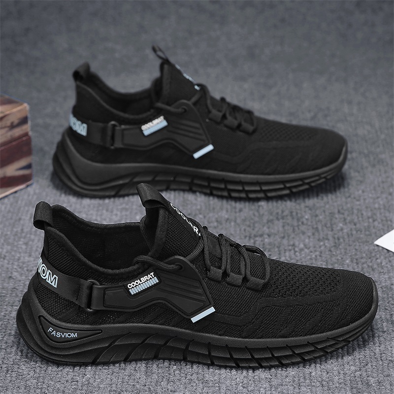 New Men Casual Sport Running Sneakers Flying Woven Fashion Trend Board Comfort Skateboard Shoes Ddmythur