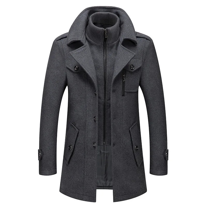 Prowow Mens Jackets Winter Autumn Long Windproof Coat Fashion Business Casual Thick Slim Fit Jacket Streetwear Male Overcoat 241018