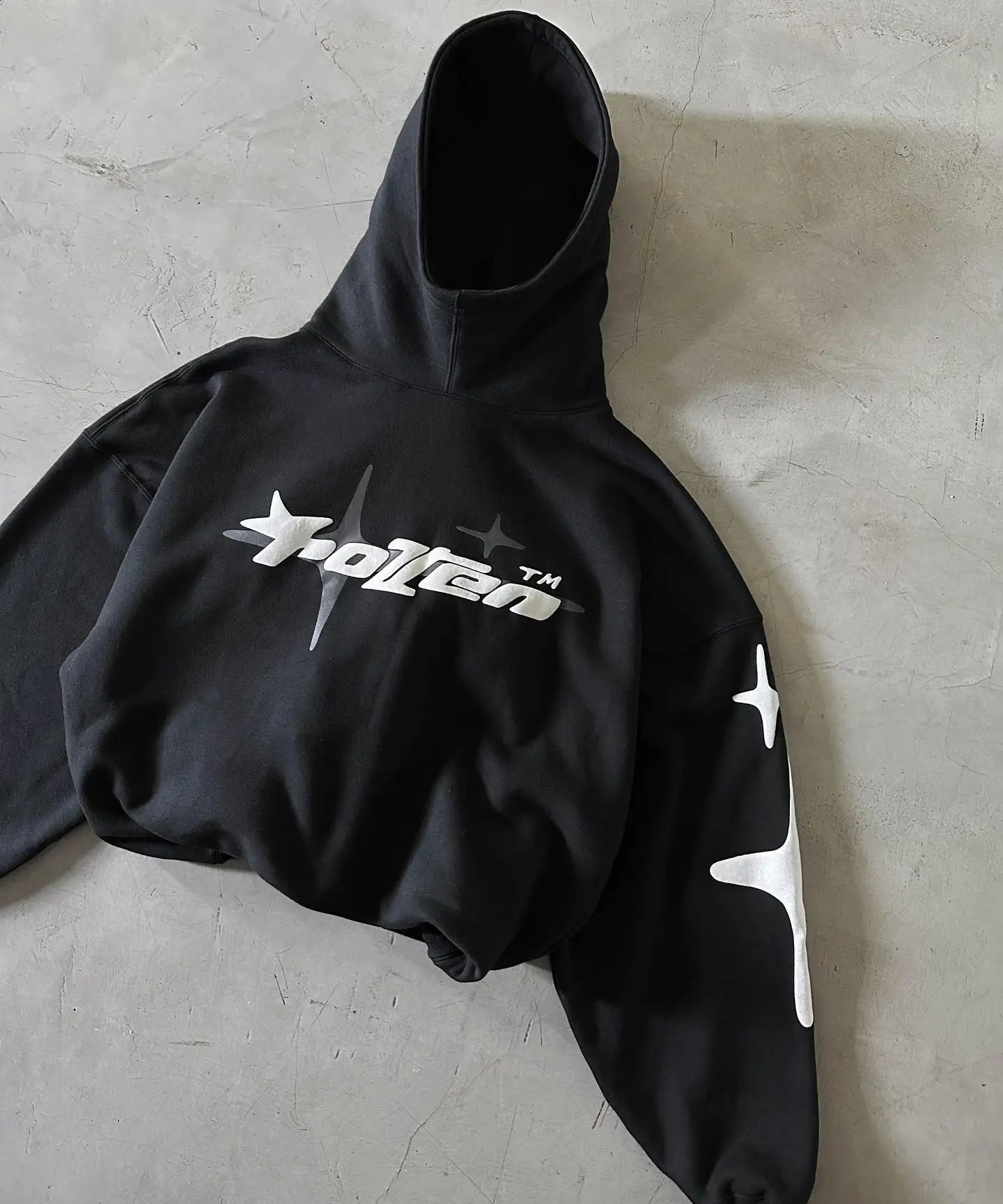 Rotten Letter Print Loose Hoodies America Fashion Star Graphic Casual Sweatshirts Harajuku Hip Hop Men Women Pullover Crop Tops 241017
