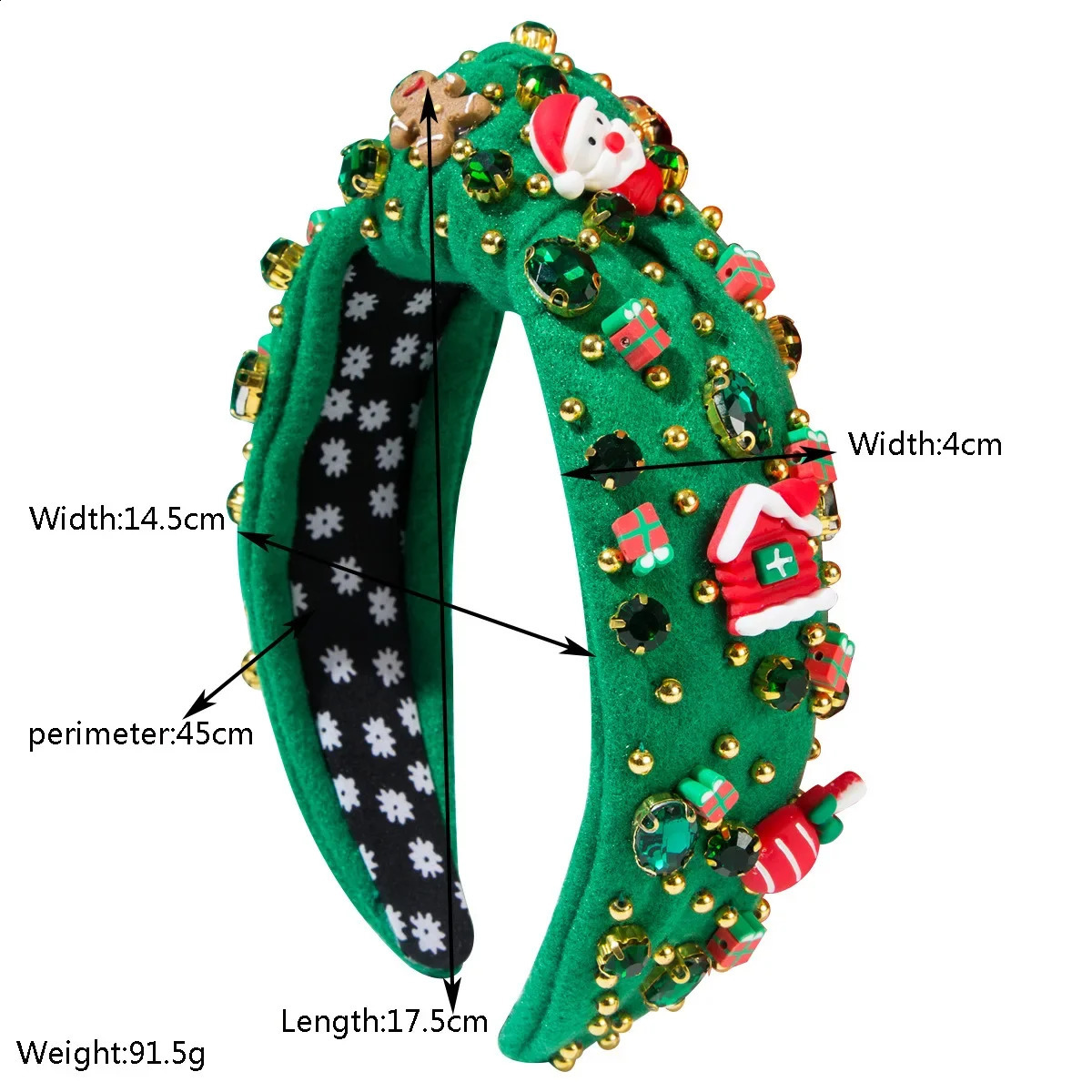 European and American Christmas Fashion Diamond Handmade Gold Bead Old Mans Head with Holiday Hairstyle Accessories 241018