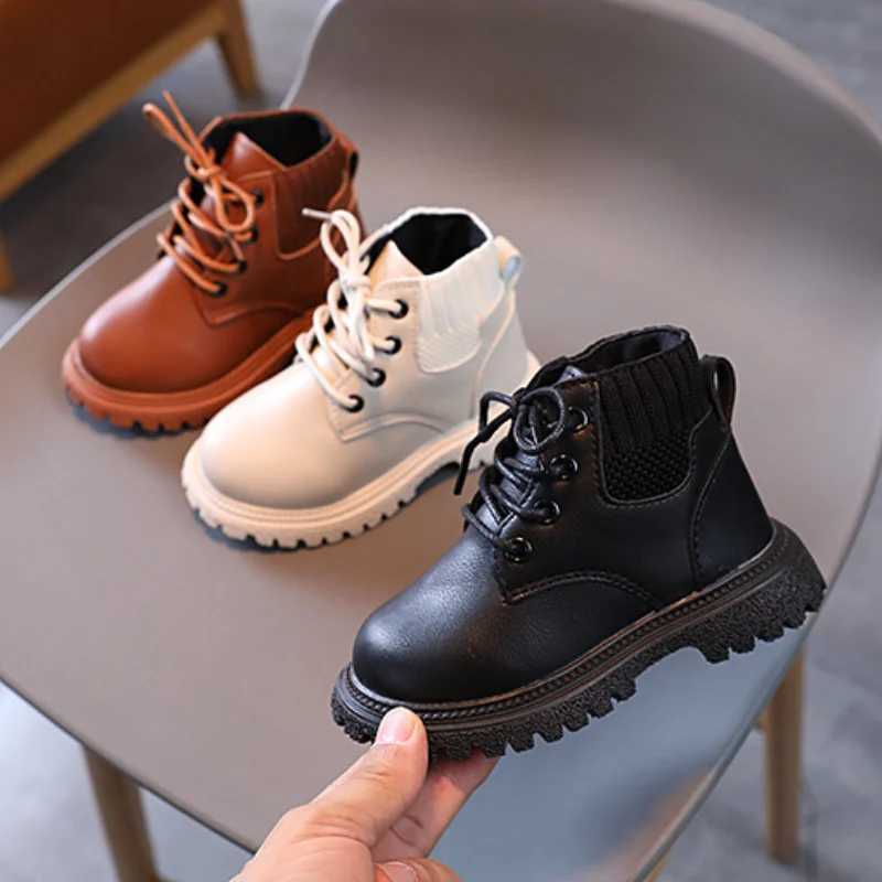 Boots Childrens Boots for Girls Autumn Winter Versatile Boy Snow Boots Fashion Causal Kids Non-slip School Ankle Boots Side Zipper H241018