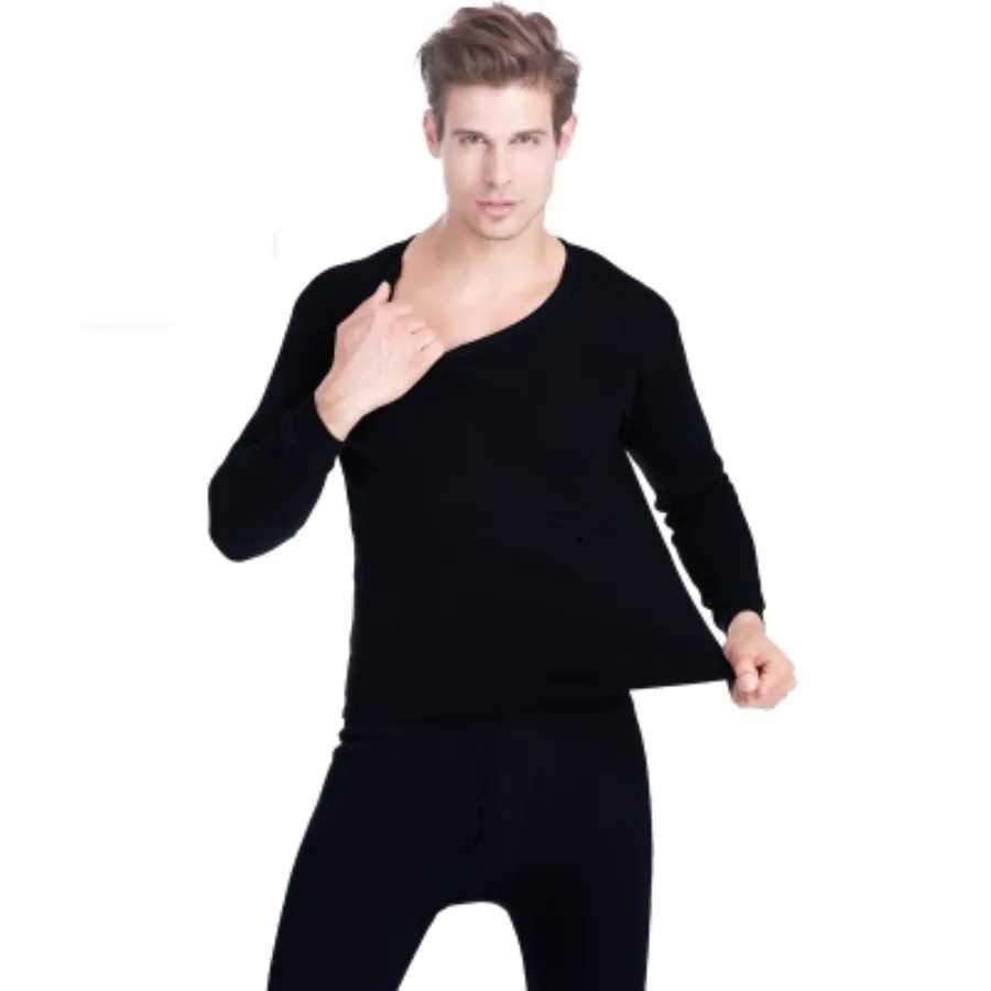 Men's Thermal Underwear Winter long Johns mens hot underwear set mens thick hot underwear Kp warm Flce thick clothes solid color 4XL Y241018S941