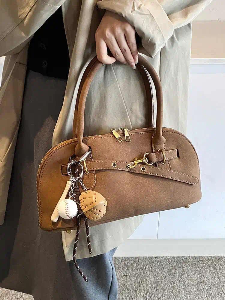 Evening Bags Women Vintage Shoulder Faux Suede Solid Color All-Match Crossbody Autumn Winter Lady Commuter Handbags