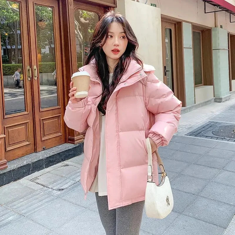 2024 Style Korean Down Cotton Jacket Women Hooded Parkas Winter Padded Coat Thick Warm Loose Puffer Female Snow Wear Outwea 241010