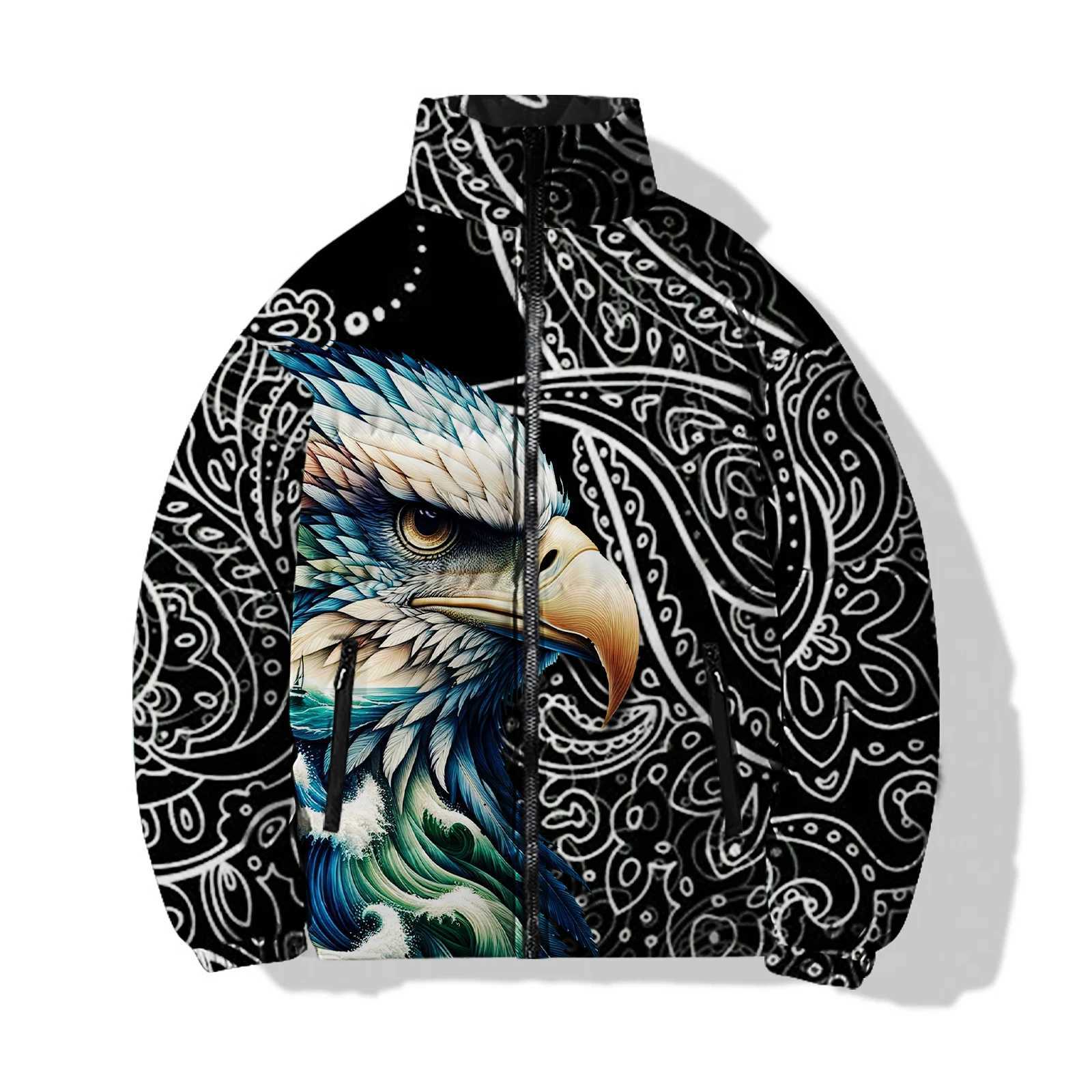 Trendy and Versatile Mens Clothing Comfortable and Warm Stylish Eagle Print Jackets Man Parkas Leisure Sports Winter Coat Men LX241018