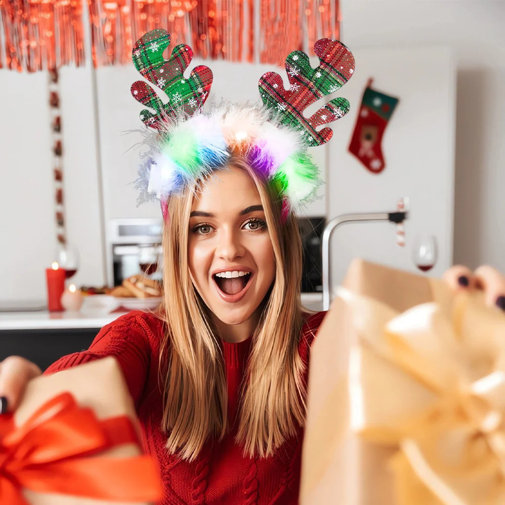 Suitable for Christmas holiday hair high-quality holiday accessories cute gifts magical glowing Christmas hair cute 241018