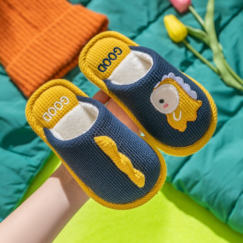 Cozy 2024 Winter Dinosaur Cotton Slippers for Women - Warm & Comfy