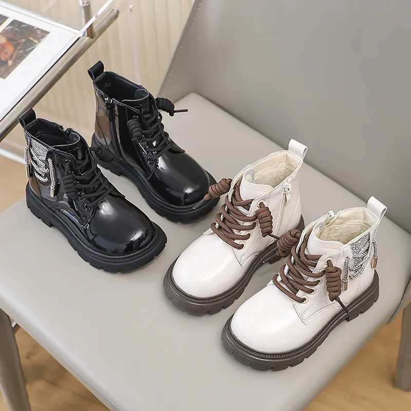 Boots Swt velvet warm baby girl autumn/winter crystal zipper casual soft childrens boots round toe square Hl children Zapatos Mujer H241018
