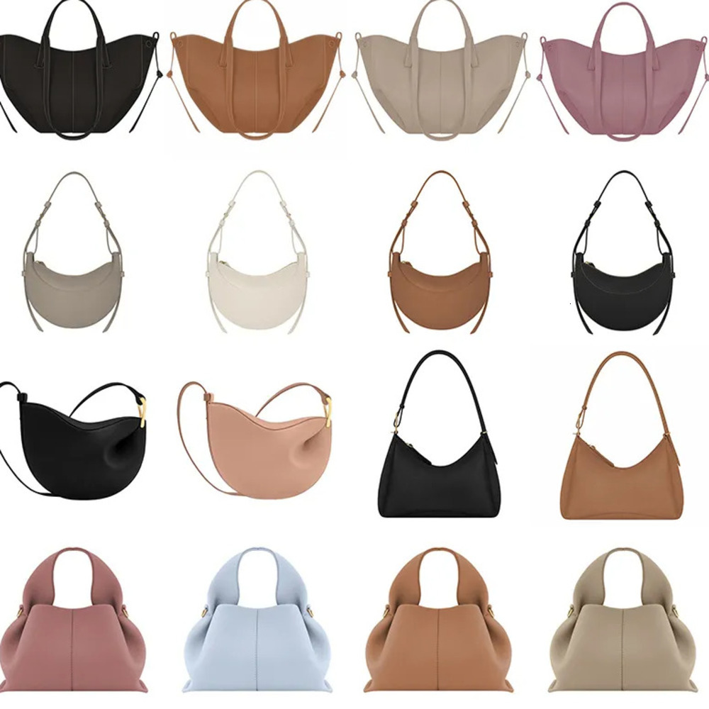 Luxury Designer Bag Tote Bag Half Moon Bag Smooth Leather Shoulder Bag Black Tote Underarm Bag Fashion Women Cross Body Bag Mini Purse Textured Leather Hobo Bags
