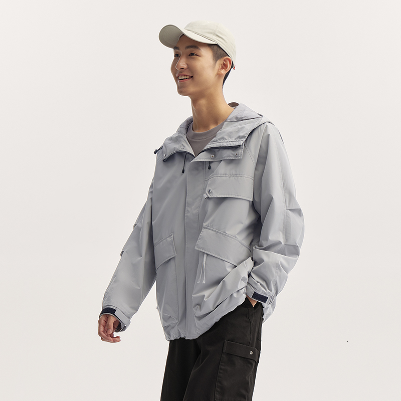 Semir Men Outerwear 2024 Autumn New Outdoor Three-Proof Loose Hooded Jacket Drop Shoulder Sleeves Large Pockets