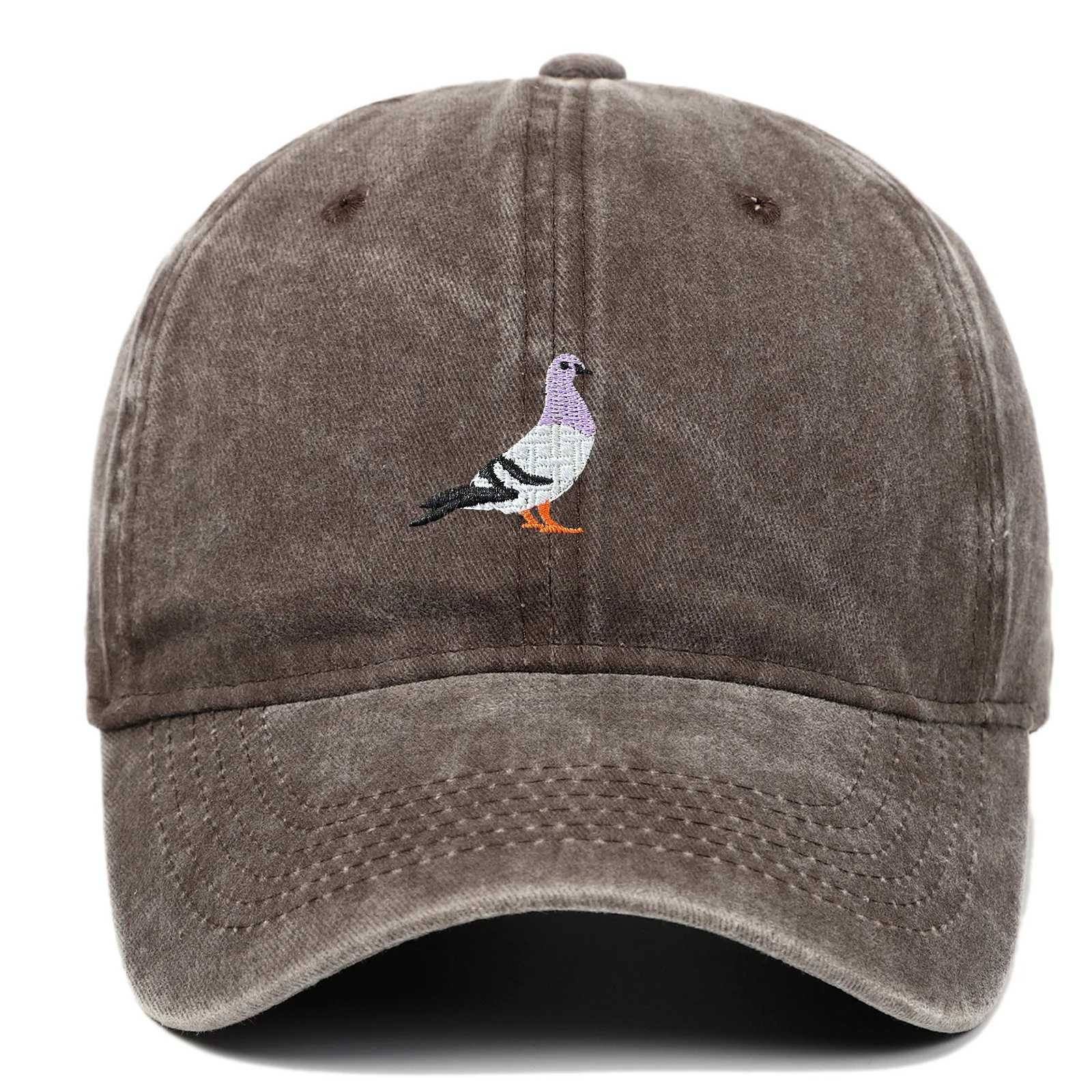 2024 Spring New Pigeon Embroidered Water Washed Sunscreen Sun Hat for Men and Women Outdoor Sports Fishing Sunshade Baseball HatX241018