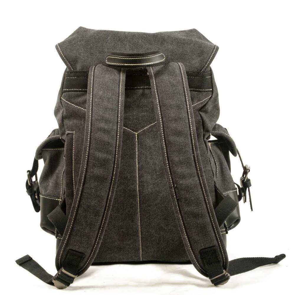 Travel Leather Waxed Canvas Backpack Male Vintage Laptop School Bag Large Waterproof Men Shoulder Hiking Rucack